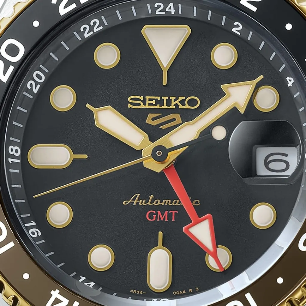 Jewellery-Watches*Seiko 5 Sports Skx Gmt Bi Colour Watch in Silver