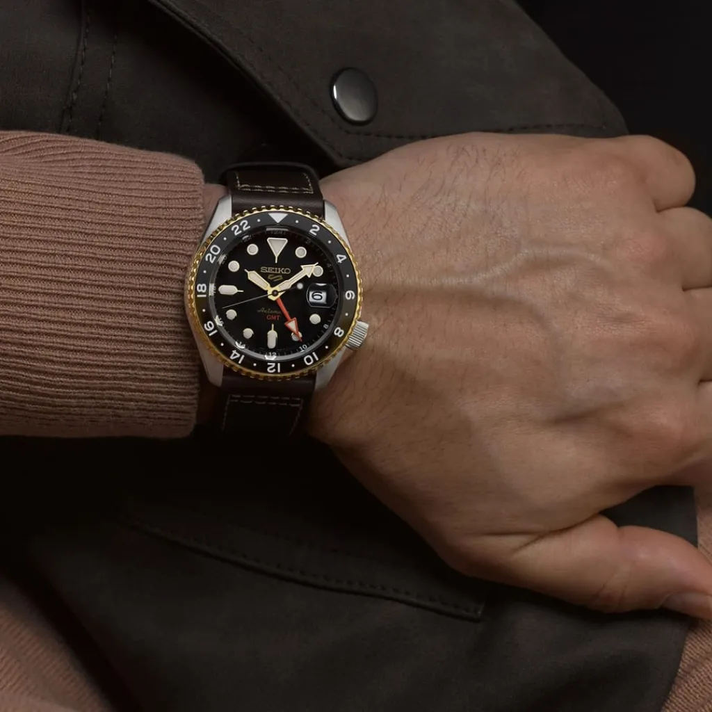 Jewellery-Watches*Seiko 5 Sports Skx Gmt Bi Colour Watch in Silver