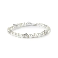Jewellery-Watches*Serge DeNimes Pearl Chain Bracelet with Crystal in Silver