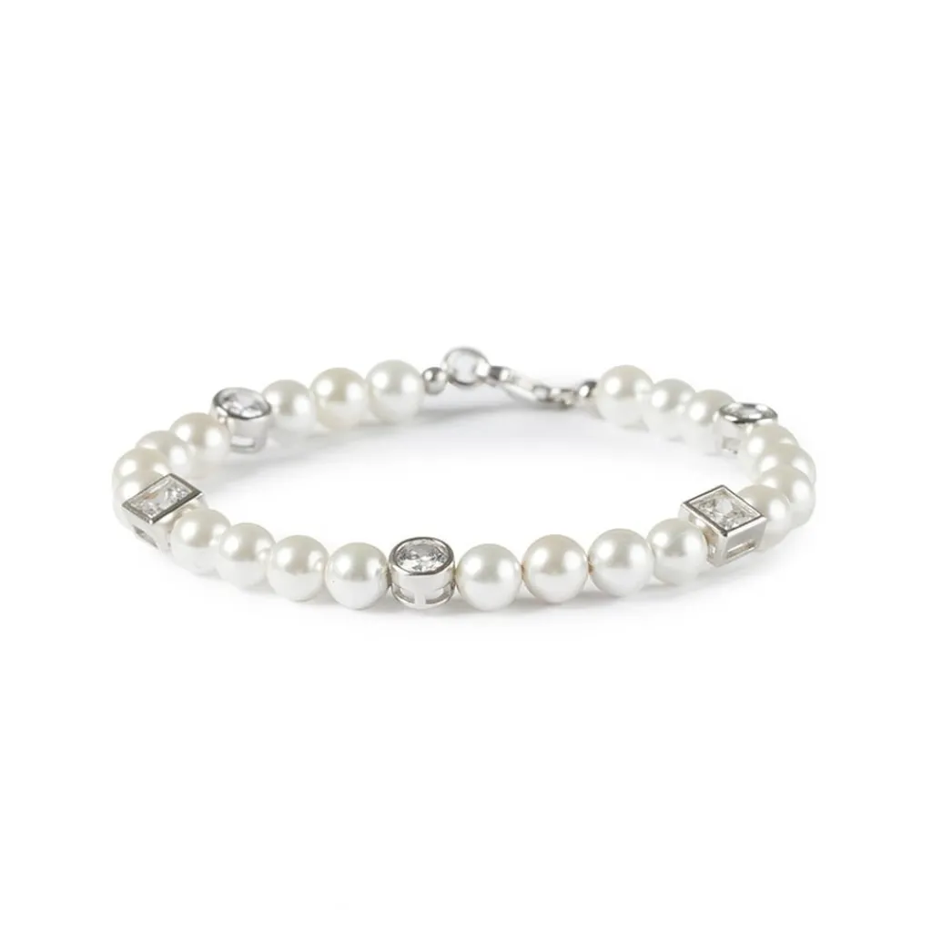 Jewellery-Watches*Serge DeNimes Pearl Chain Bracelet with Crystal in Silver