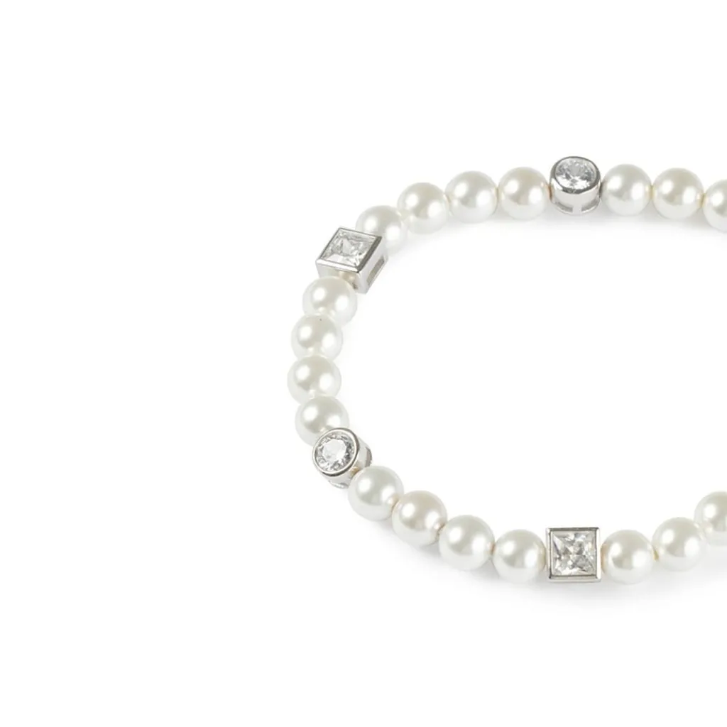Jewellery-Watches*Serge DeNimes Pearl Chain Bracelet with Crystal in Silver