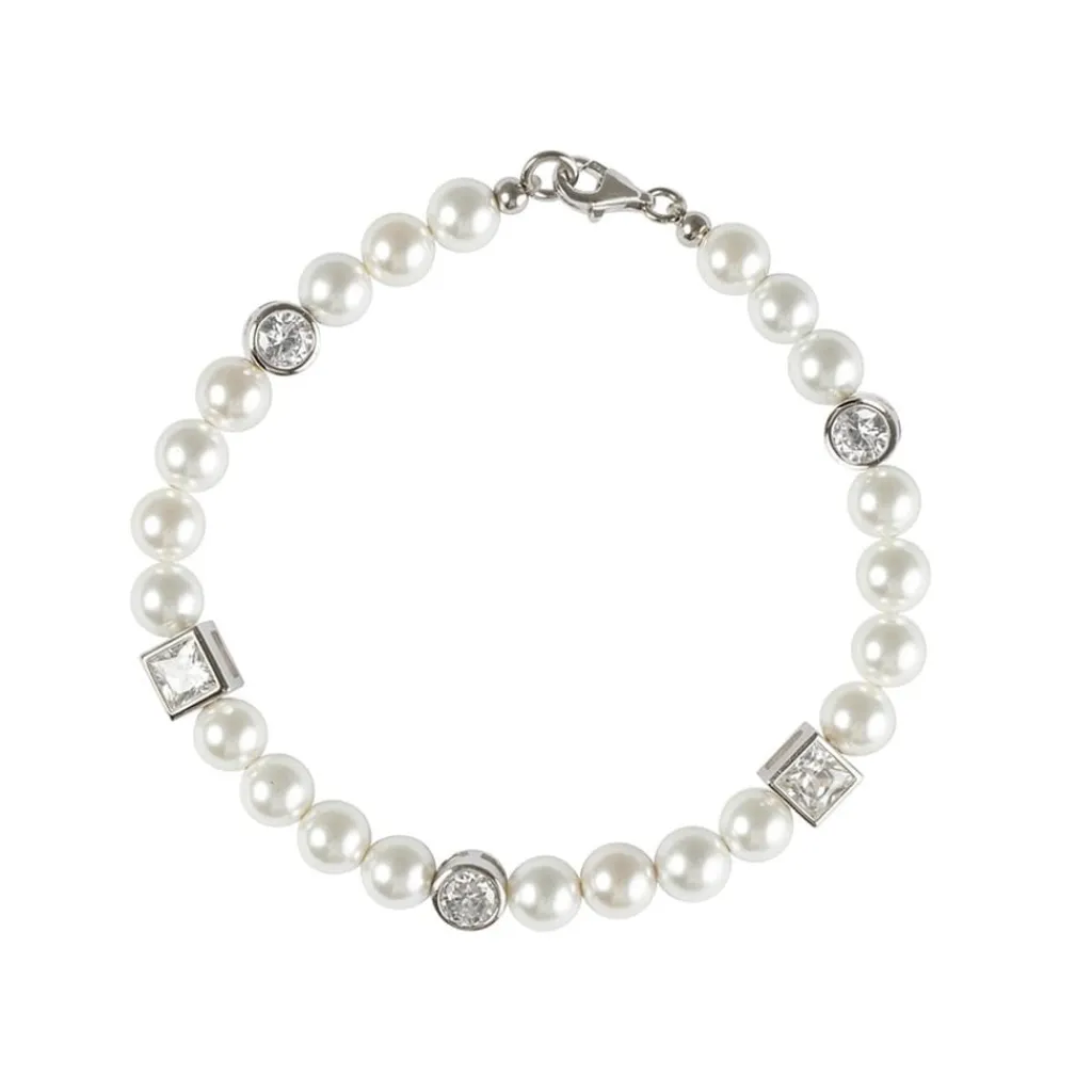 Jewellery-Watches*Serge DeNimes Pearl Chain Bracelet with Crystal in Silver