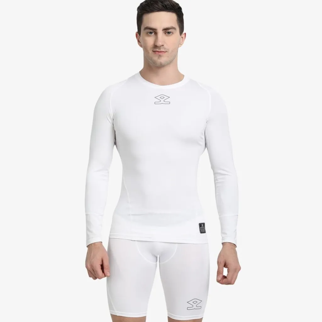 Fitness And Gym Tops*Shrey Intense Baselayer Long Sleeve Top in White