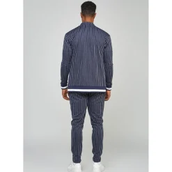 Tracksuits*SikSilk Pins Athletic Mock Neck Long Sleeve Top in Blue