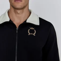Tracksuits*SikSilk Regular Fit Crest Athletic Top in Black