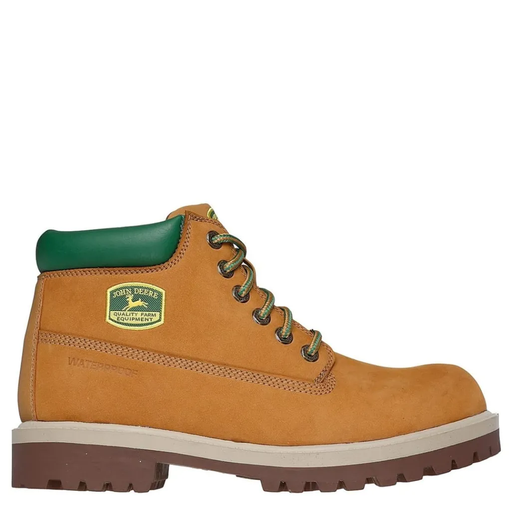 Boots*Skechers Dozer Block Heel Leather Safety Boots in Brown