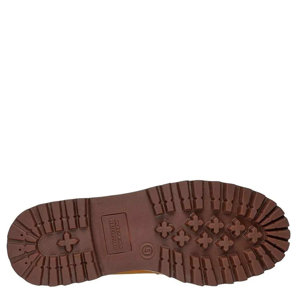 Boots*Skechers Dozer Block Heel Leather Safety Boots in Brown