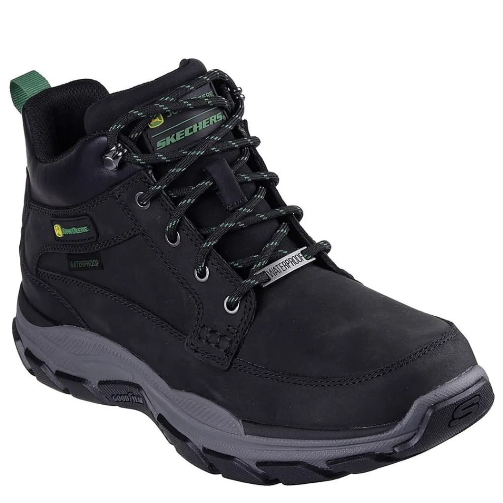 Boots*Skechers John Deere Mid Top Steel Toe Rain Boots in Black