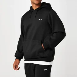 Hoodies*Slazenger Mens Fleece Hoodie in Black