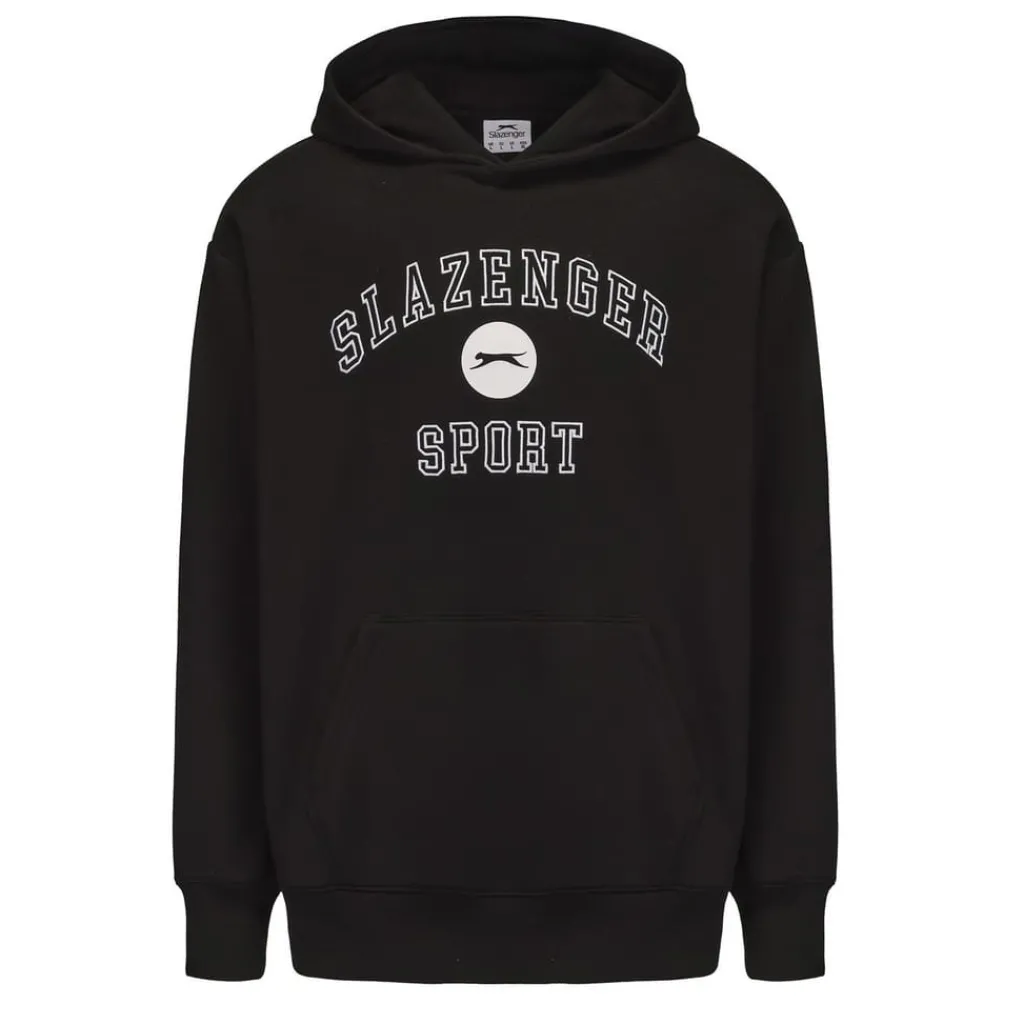 Hoodies*Slazenger Mens Fleece Large Logo Hoodie in Black