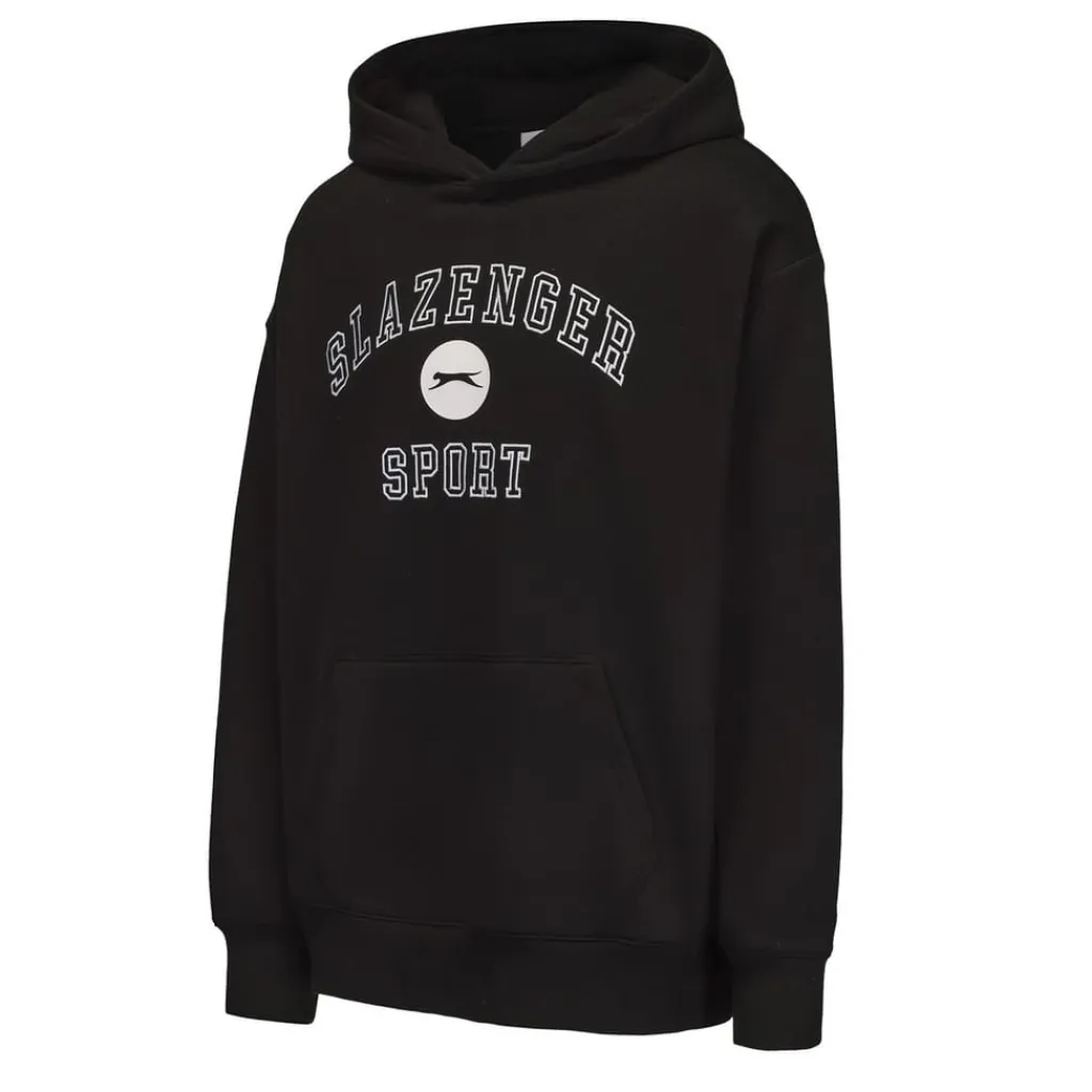 Hoodies*Slazenger Mens Fleece Large Logo Hoodie in Black