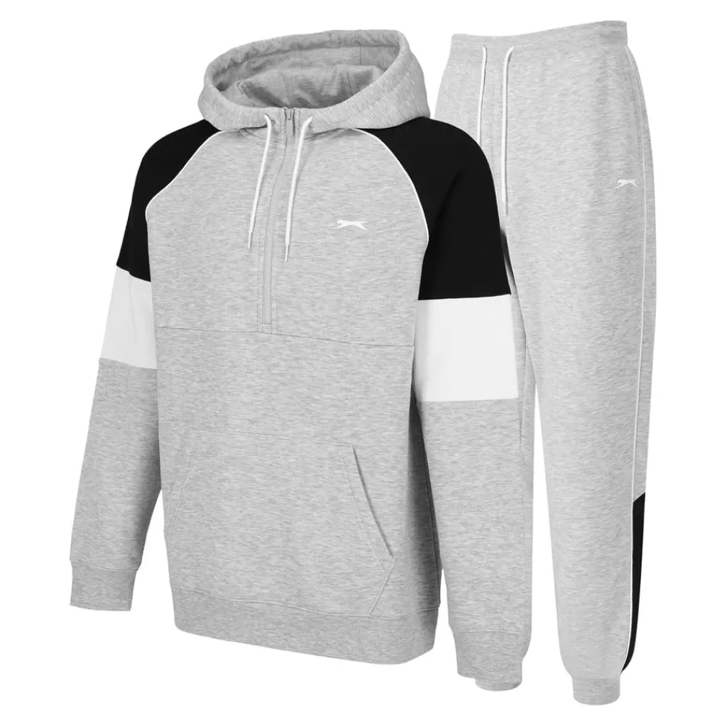Tracksuits*Slazenger Mens Fleece Tracksuit in Grey
