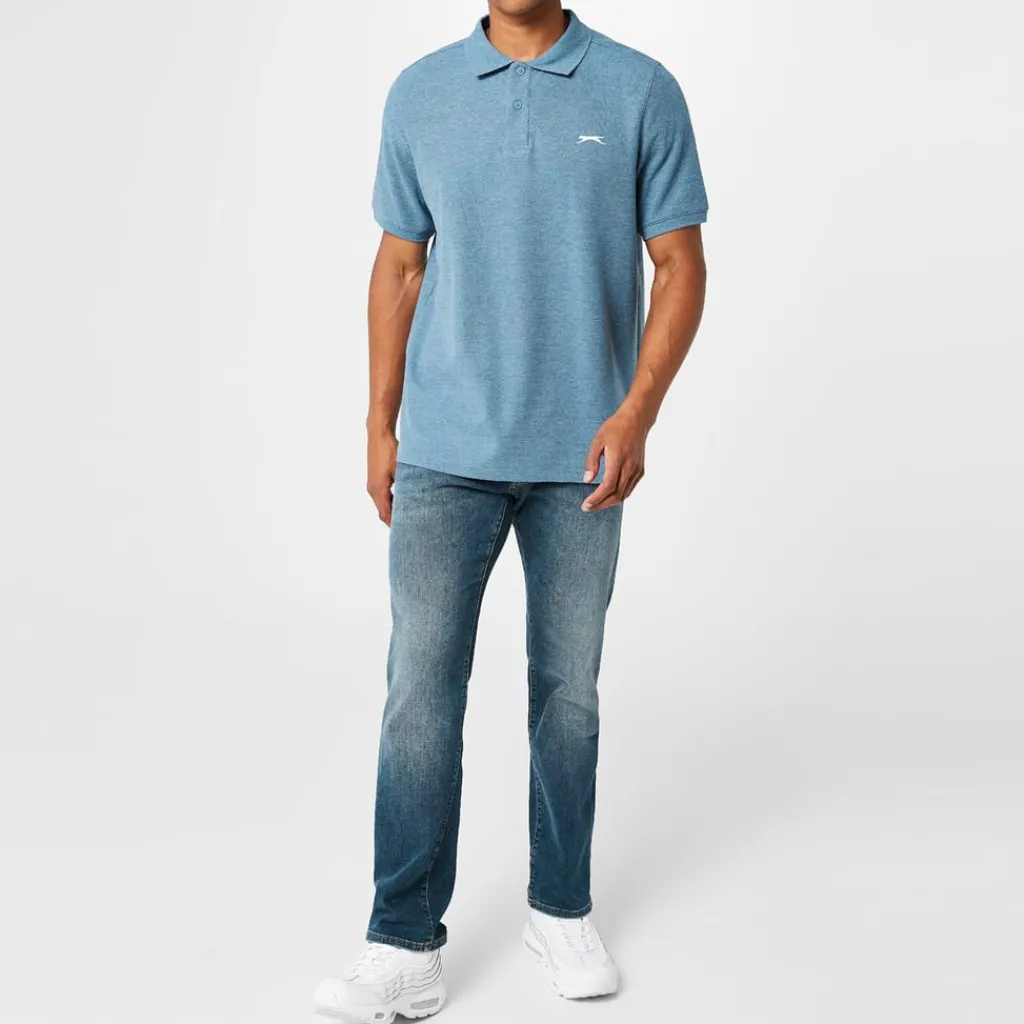 Polo Shirts*Slazenger Mens Plain Polo Shirt in Blue