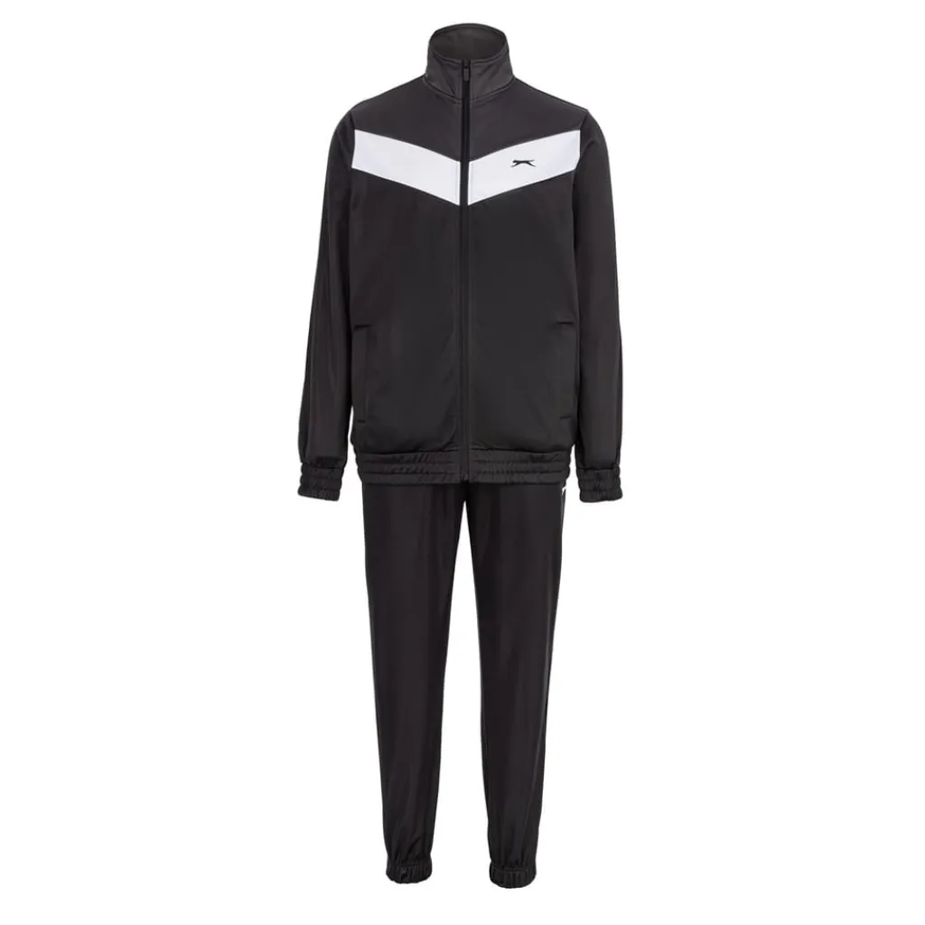 Tracksuits*Slazenger Mens Polyester Tracksuit in Black