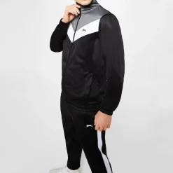 Tracksuits*Slazenger Mens Polyester Tracksuit in Black
