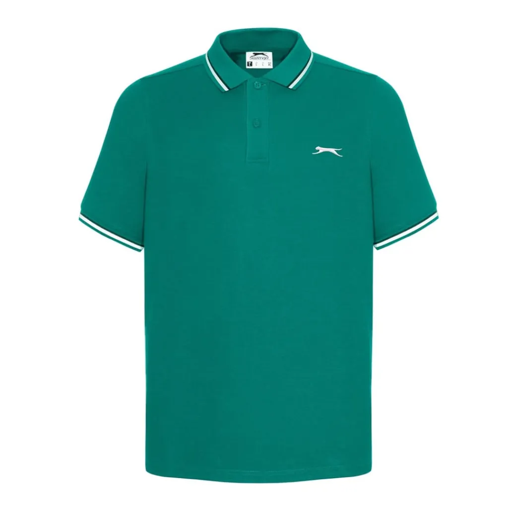 Polo Shirts*Slazenger Mens Tipped Polo Shirt in Blue