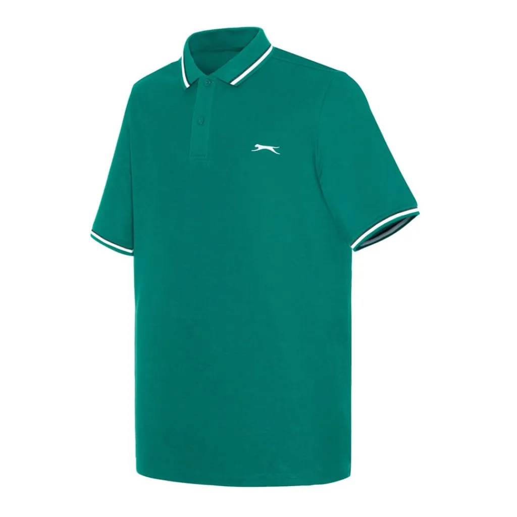 Polo Shirts*Slazenger Mens Tipped Polo Shirt in Blue