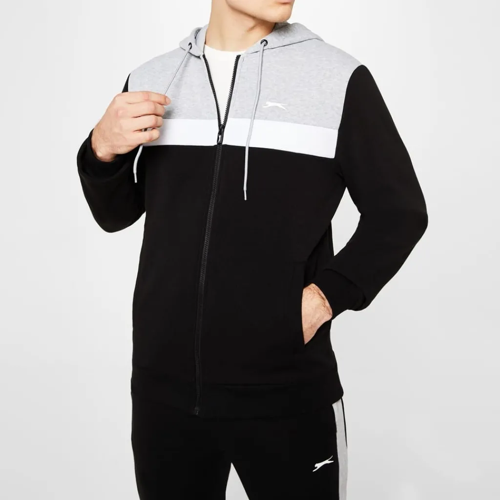 Tracksuits*Slazenger Mens Zip Tracksuit in Black