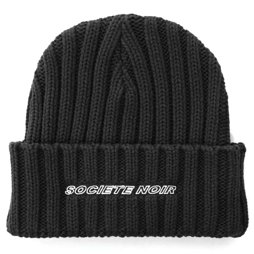 Caps-Hats*Societe Noir Noir Rib Beanie in Black