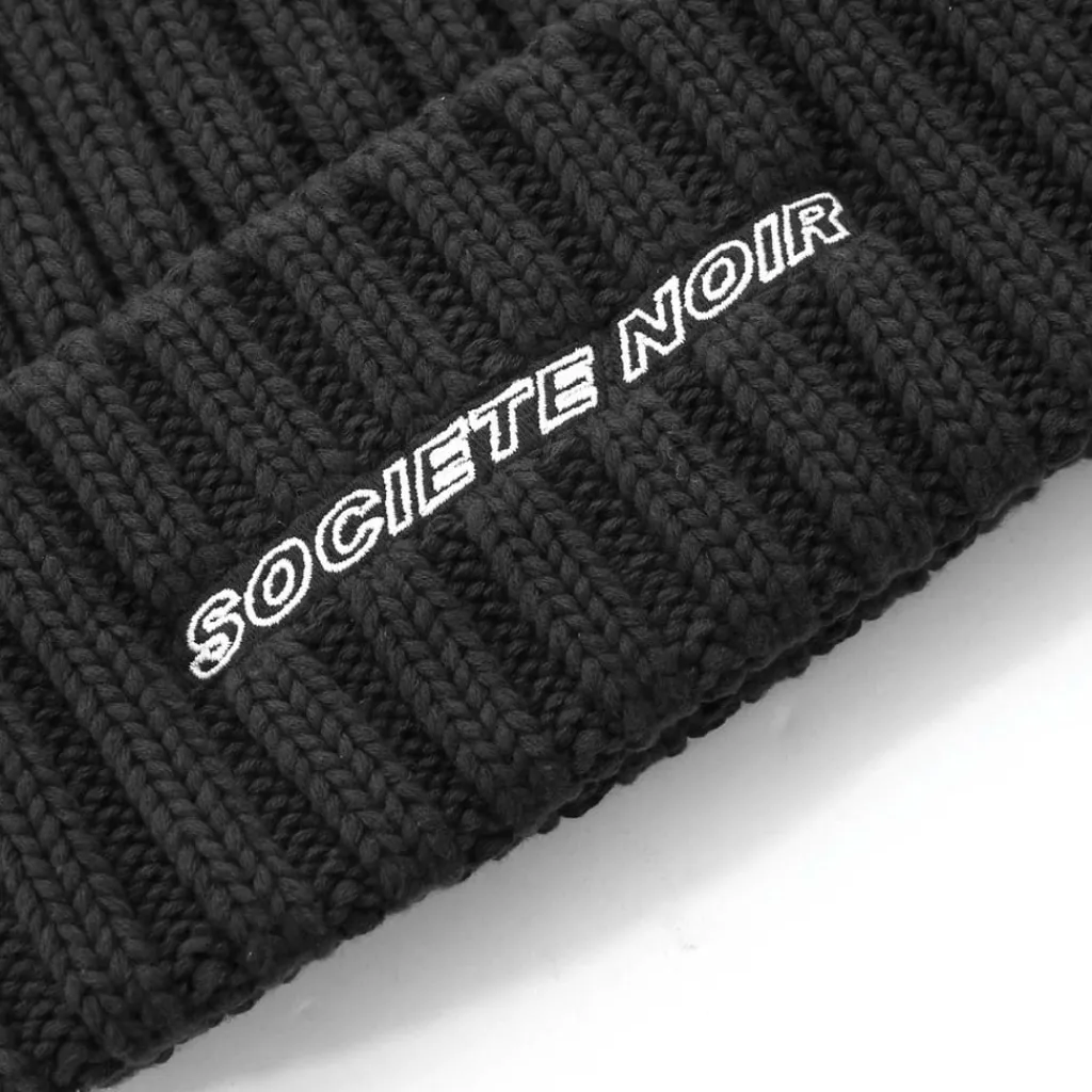 Caps-Hats*Societe Noir Noir Rib Beanie in Black