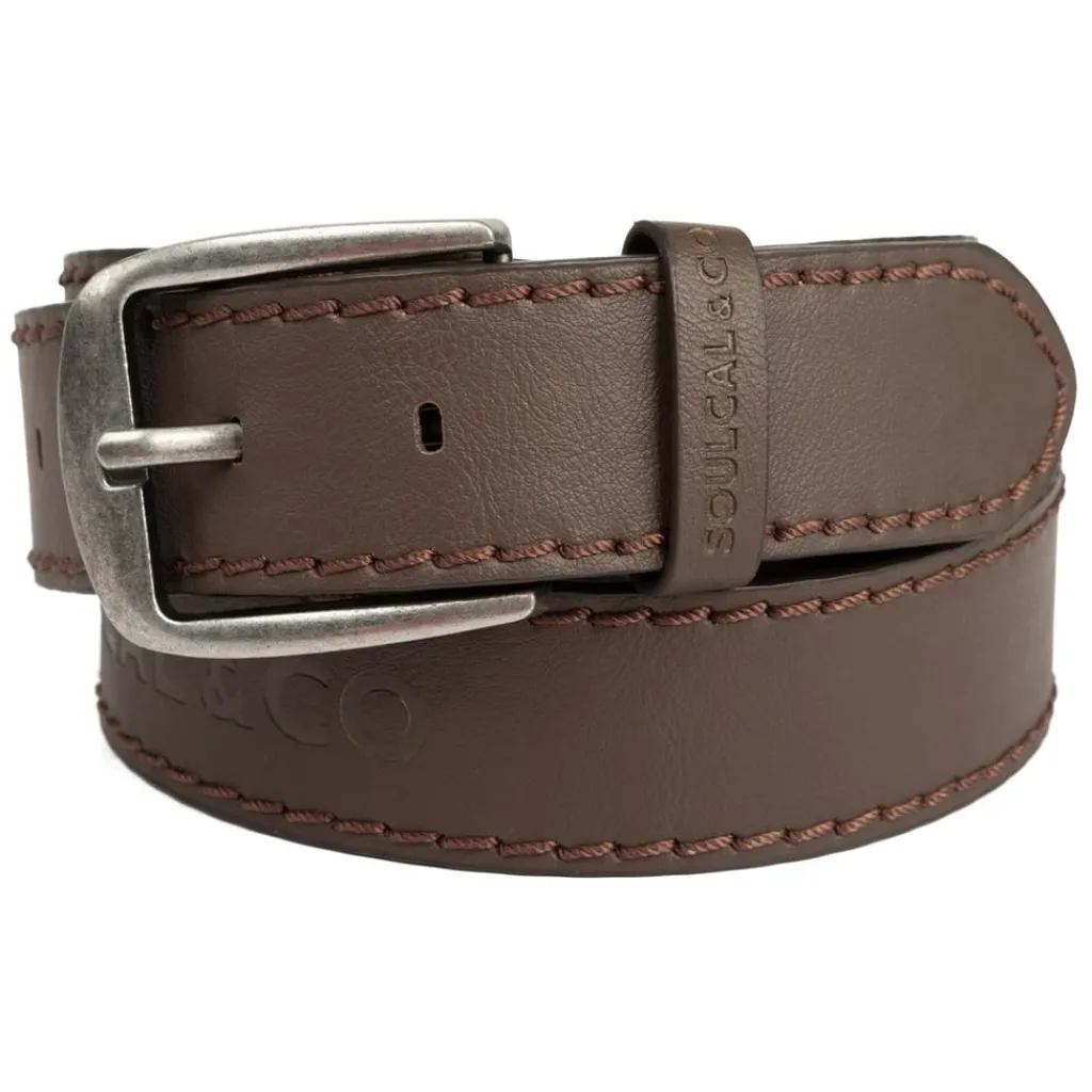 Belts*SoulCal Logo Belt in Brown