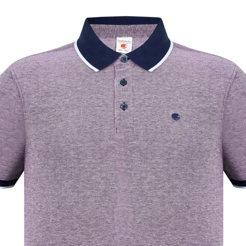 Polo Shirts*SoulCal Mens Pique Polo Shirt in Purple