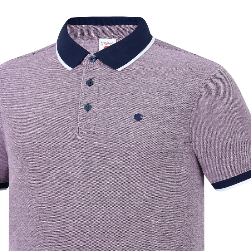 Polo Shirts*SoulCal Mens Pique Polo Shirt in Purple