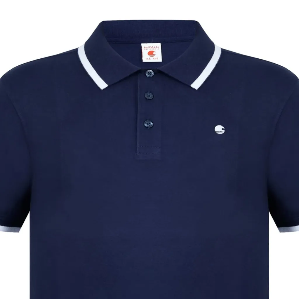 Polo Shirts*SoulCal Mens Signature Polo Shirt in Blue