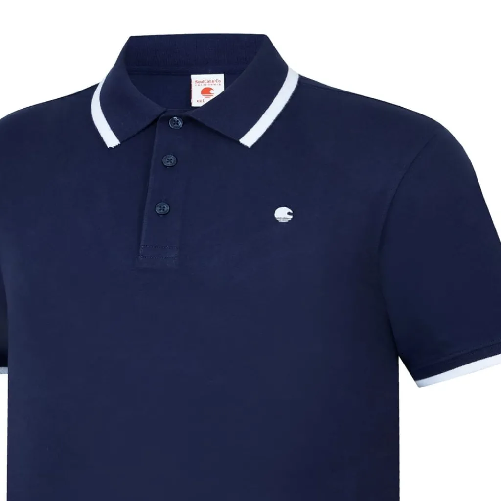 Polo Shirts*SoulCal Mens Signature Polo Shirt in Blue