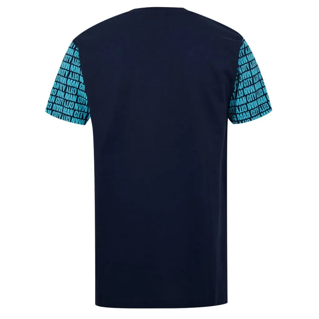 Football And Rugby Clothing*Source Lab Mens Manchester City Graphic T-Shirt in Blue