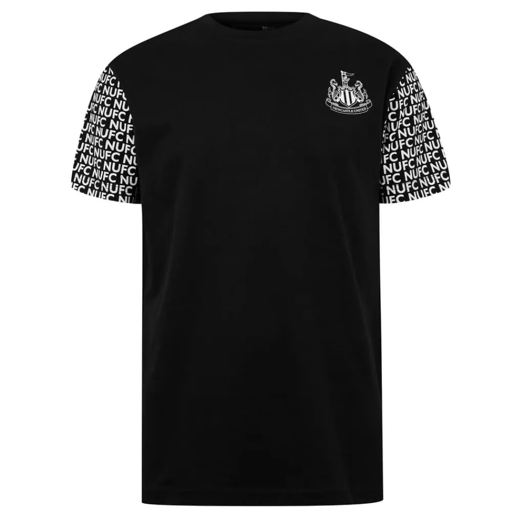 Football And Rugby Clothing*Source Lab Newcastle United Graphic T-Shirt Adults in Black