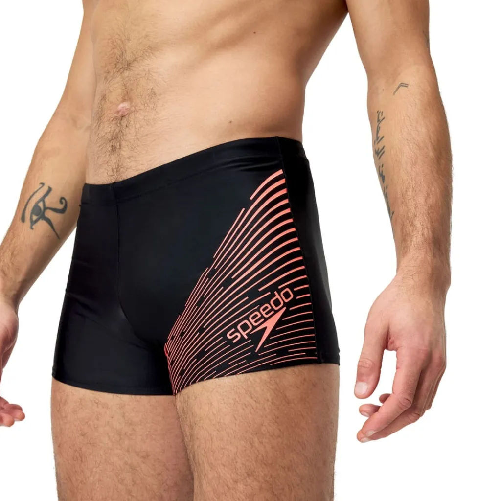 Shorts*Speedo Medley Logo Aqua Shorts in Black Red