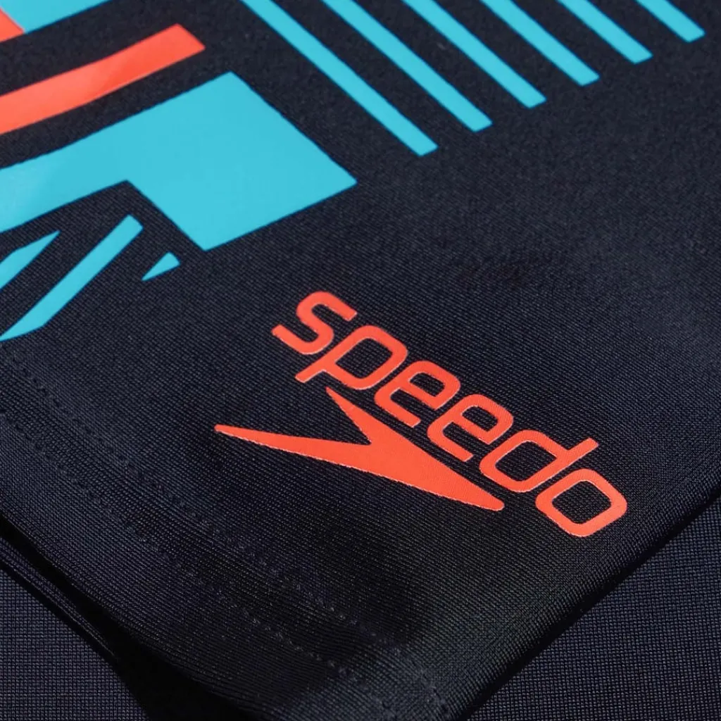 Fitness And Gym Shorts*Speedo Tech Print Aquashorts in black orange