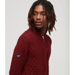 Knitwear*Superdry Jacob Regular Fit Crew Neck Sweater in Red
