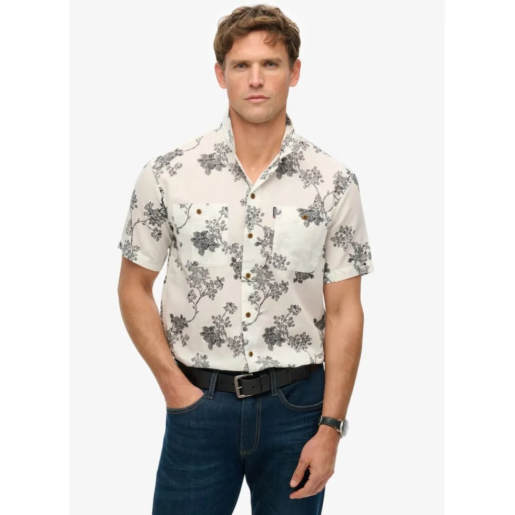 Shirts*Superdry Regular Fit Short Sleeve Shirt in White