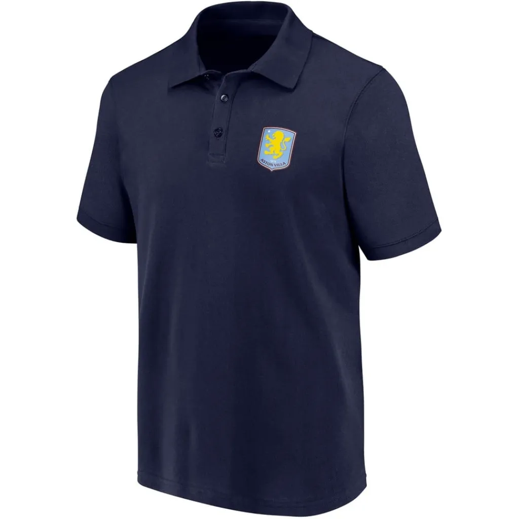 Football And Rugby Clothing*Team Mens Aston Villa Crest Polo in Blue