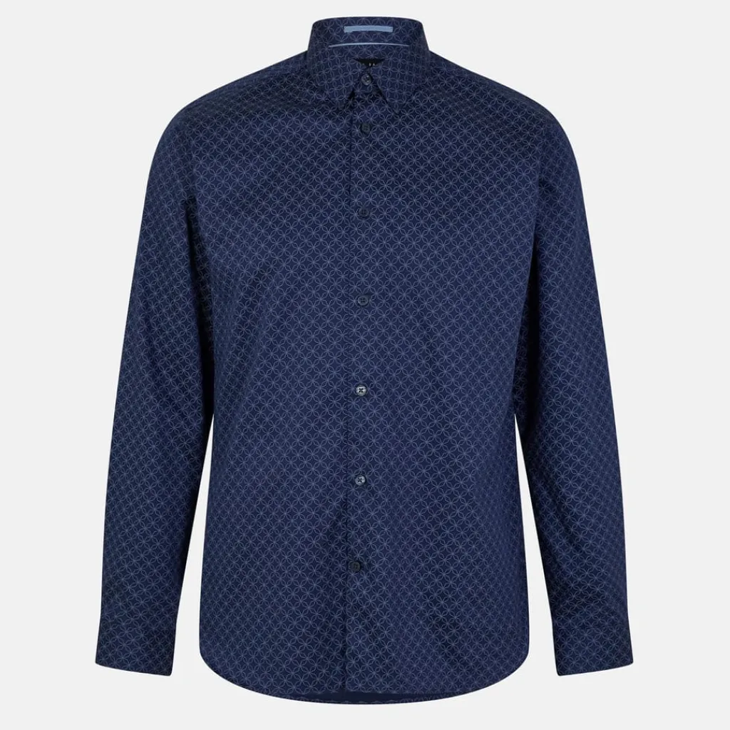 Shirts*Ted Baker Geo Print Slim Shirt in Blue