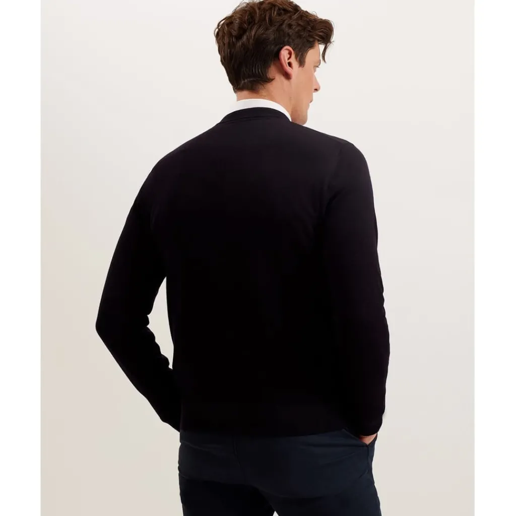 Knitwear*Ted Baker Liblo Knit Crew Neck Regular Fit Sweater in Blue