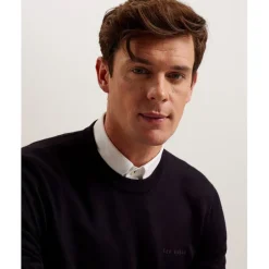 Knitwear*Ted Baker Liblo Knit Crew Neck Regular Fit Sweater in Blue