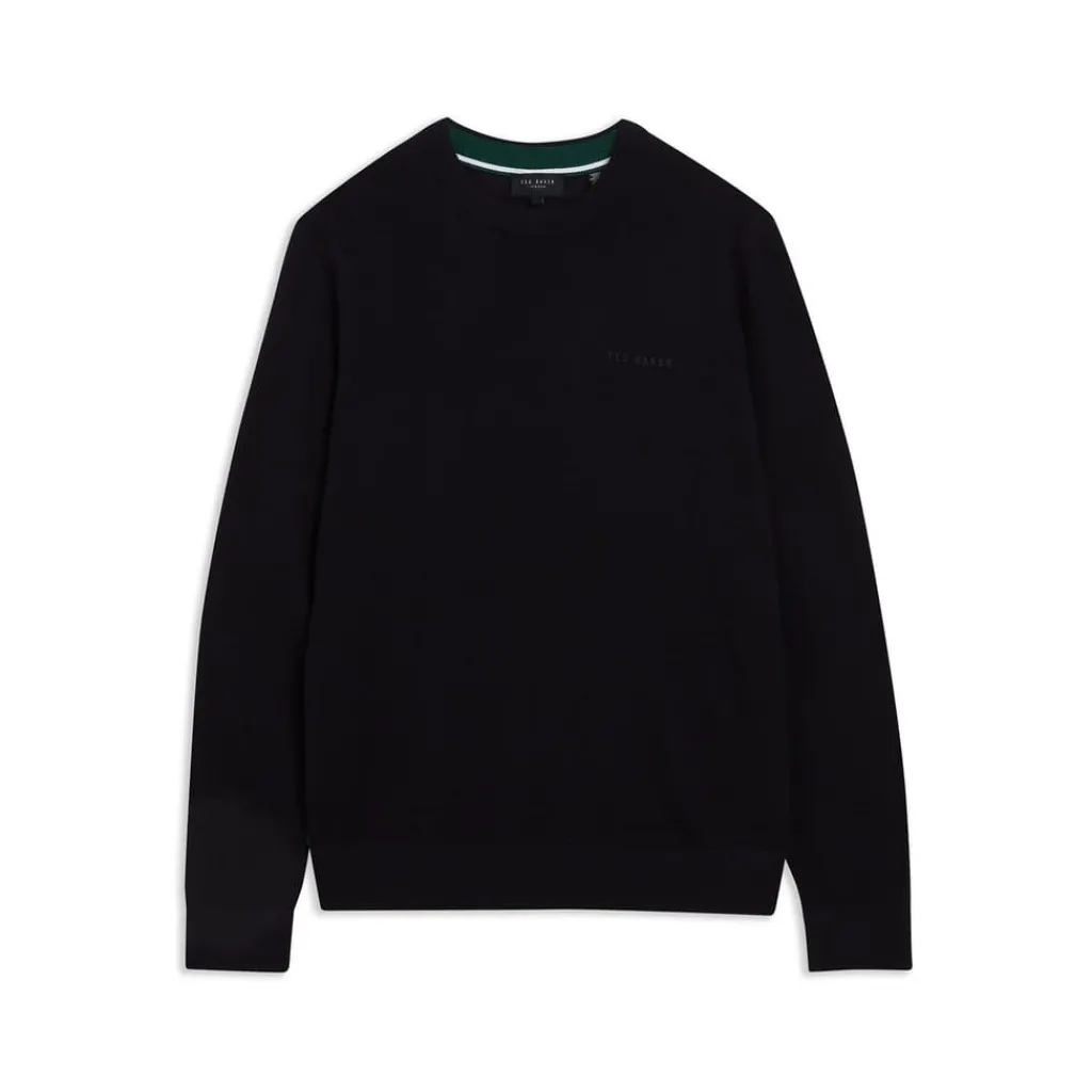 Knitwear*Ted Baker Liblo Knit Crew Neck Regular Fit Sweater in Blue