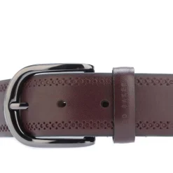 Belts*Ted Baker Picolt Broguing Leather Belt in Red
