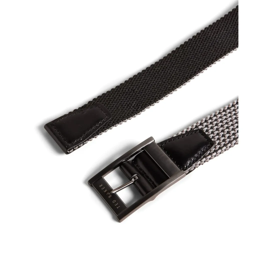 Belts*Ted Baker Pin Buckle Column Logo Belt in Black