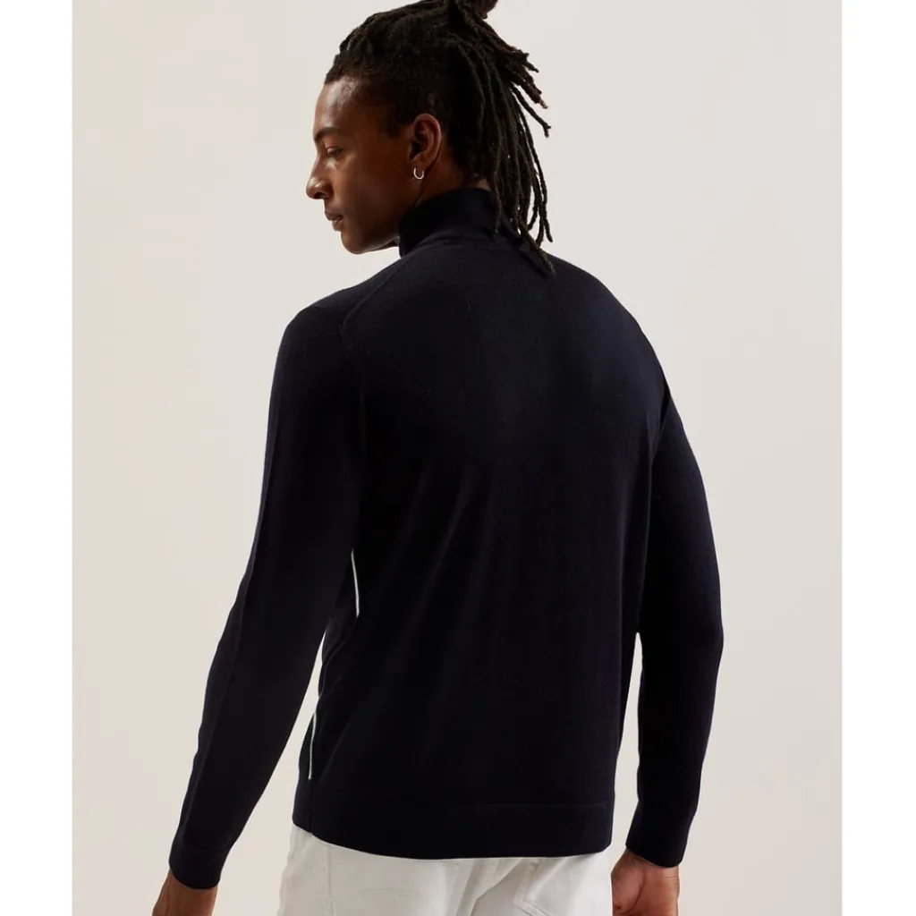 Knitwear*Ted Baker Turtleneck Regular Fit Long Sleeve Sweater in Blue
