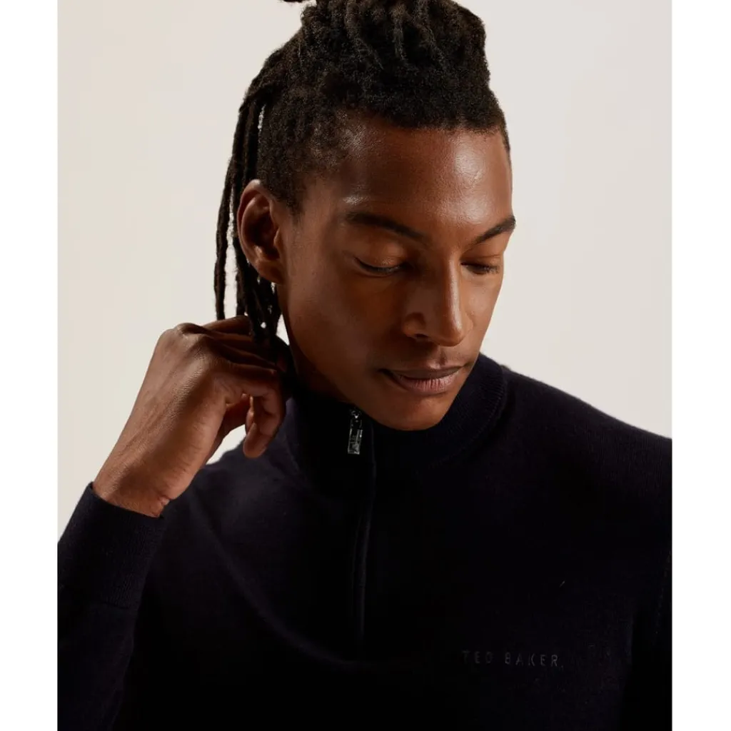 Knitwear*Ted Baker Turtleneck Regular Fit Long Sleeve Sweater in Blue