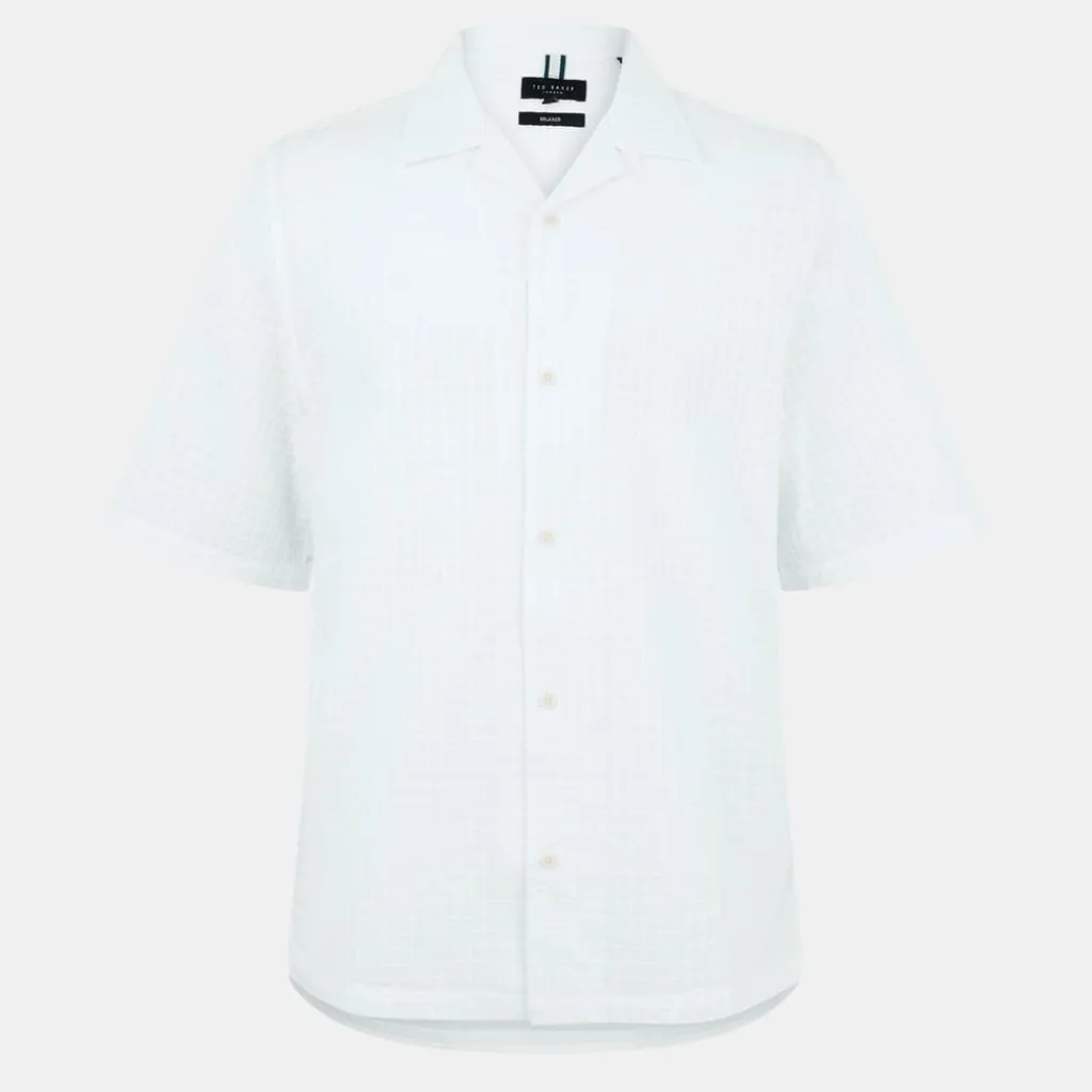 Shirts*Ted Baker Txtre Geo Shrt in White