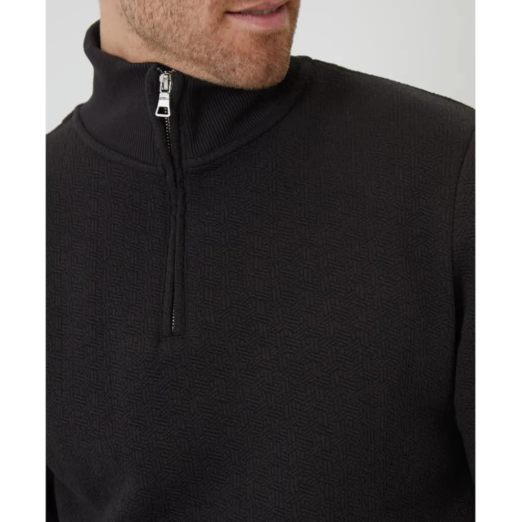 Sweatshirts*Threadbare 1/4 Zip Neck Regular Fit Sweatshirt in Black