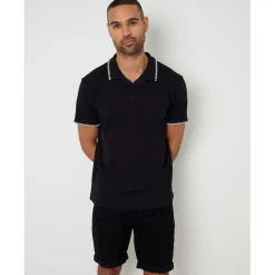Polo Shirts*Threadbare Arnwick Regular Fit Short Sleeve Shirt in Black