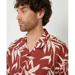 Shirts*Threadbare Bam Relaxed Fit Short Sleeve Shirt in Red