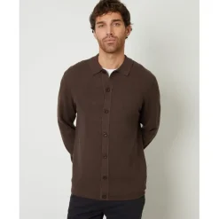 Knitwear*Threadbare Button Blossom Regular Fit Shirt in Brown