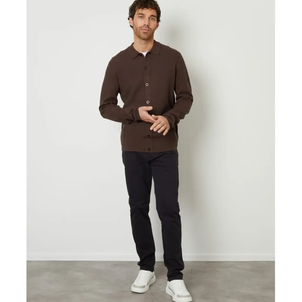Knitwear*Threadbare Button Blossom Regular Fit Shirt in Brown